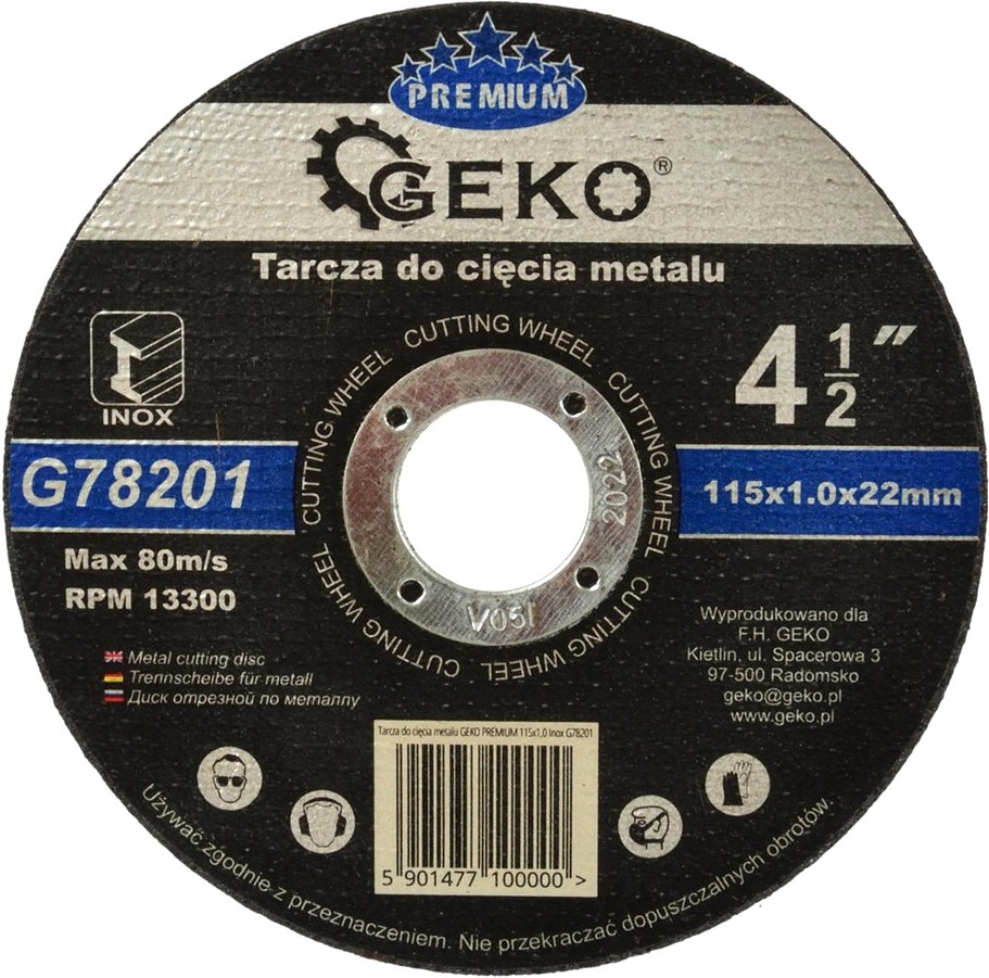 Lõikeketas METALLILE/TERASELE 115×1×22.2 mm premium