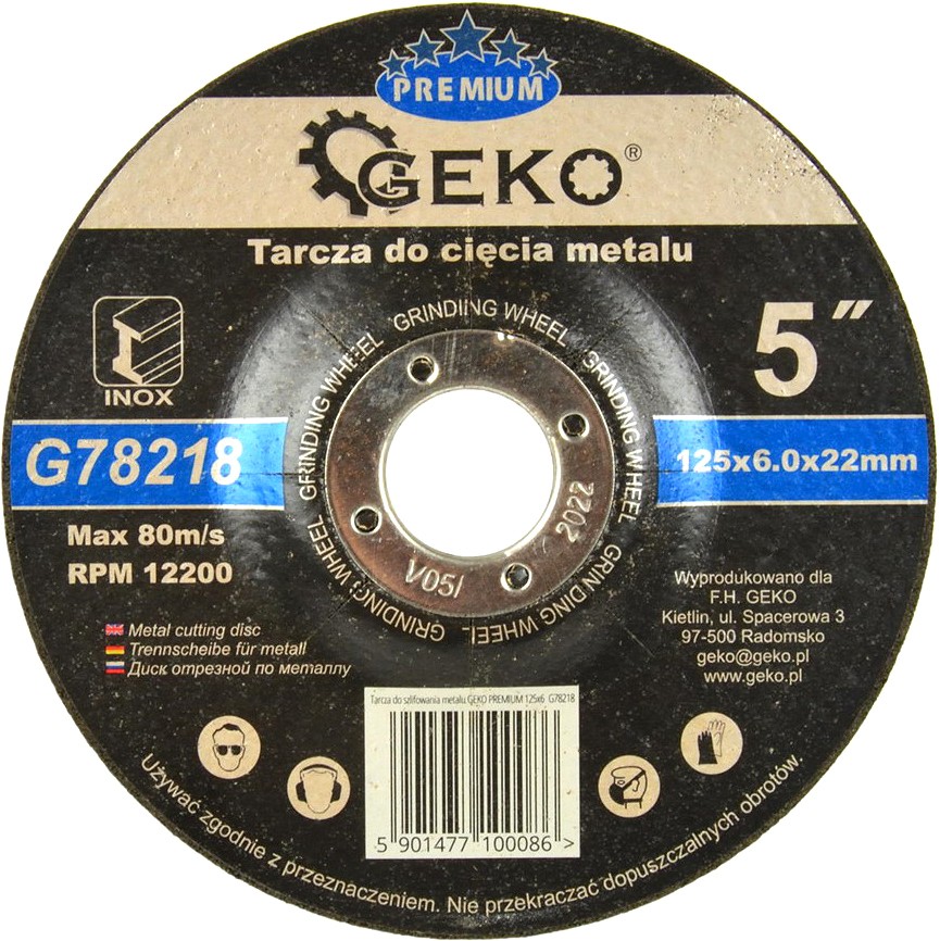 Lihvketas METALLILE/TERASELE 125×6.0×22.2 mm premium
