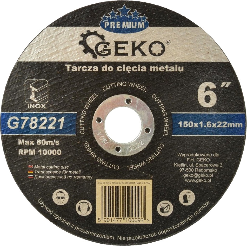 Lõikeketas METALLILE/TERASELE 150×1.6×22.2 mm premium