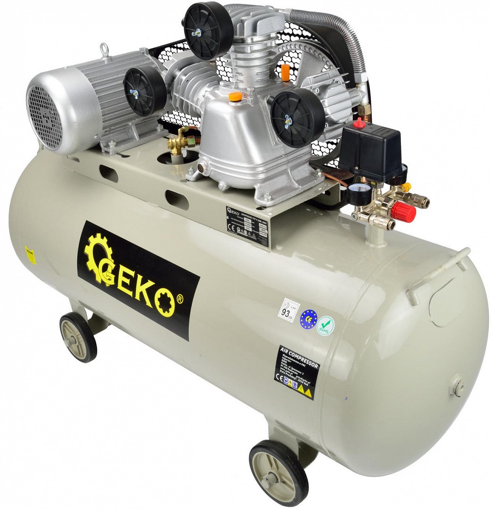 Kolbkompressor kolme silindriga 200 l paak, 8 bar, 3 kw 400 V
