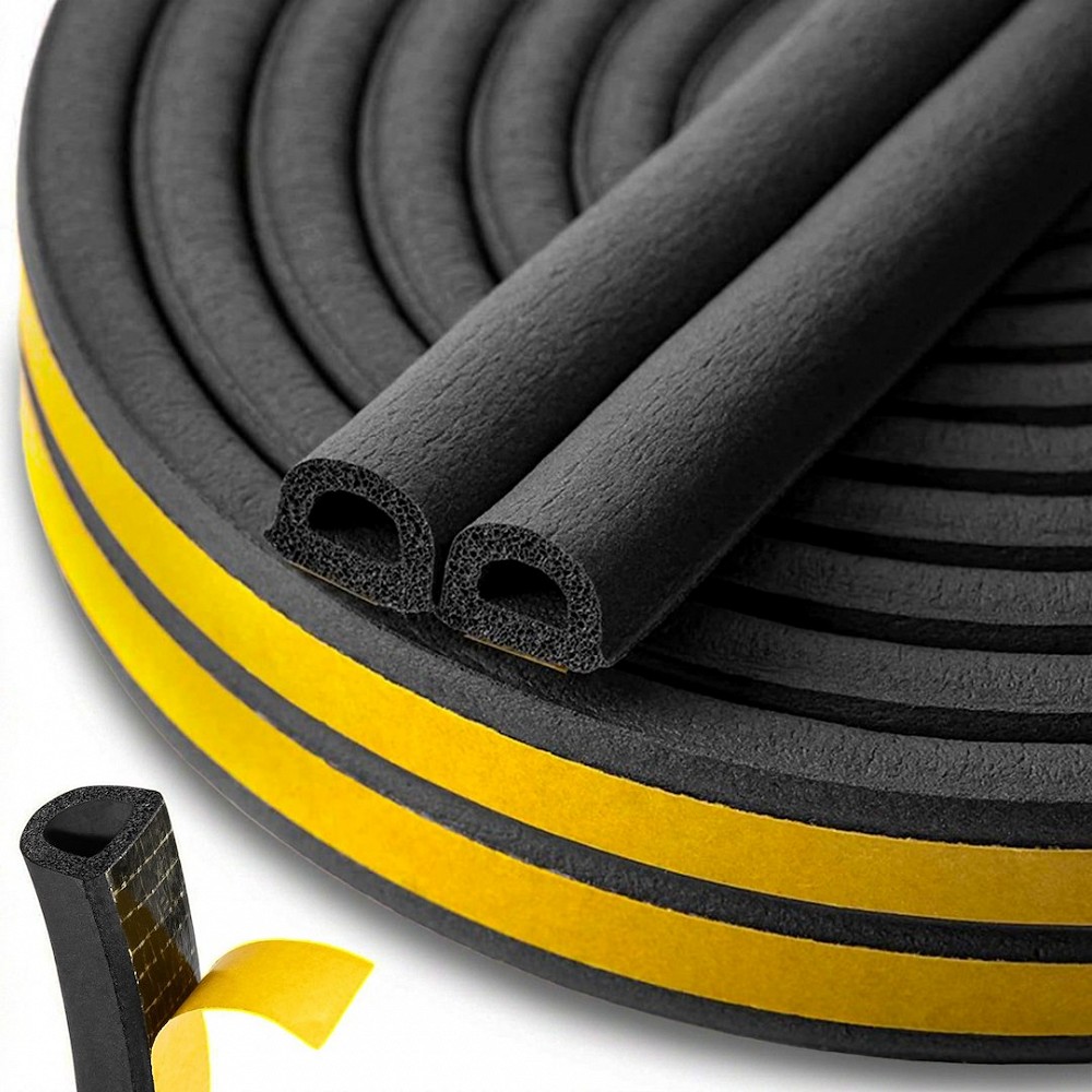 Akna- JA uksetihend EPDM D-profiil 9*7.5 mm must 100M