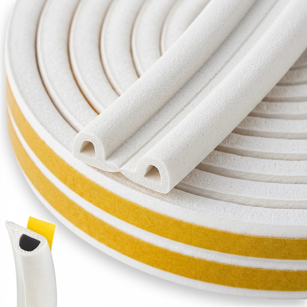 Akna- JA uksetihend EPDM P-profiil 9×5.5 mm valge 100M