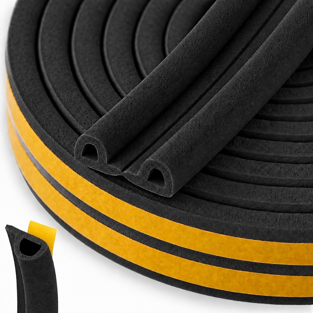 Akna- JA uksetihend EPDM P-profiil 9×5.5 mm must 100M