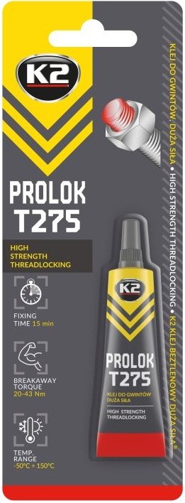 K2 prolok T275 high strenght anaeroobne punane keermeliim 6 ml