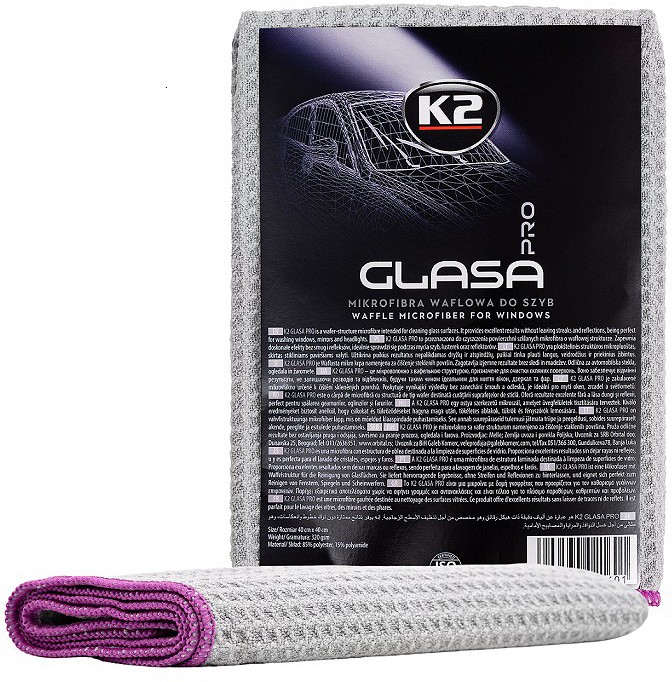 K2 glasa PRO mikrofiiber lapp klaaspindadele 40×40 cm