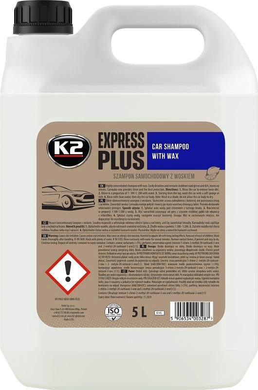 K2 express PLUS autoshampoon vahaga 5 l