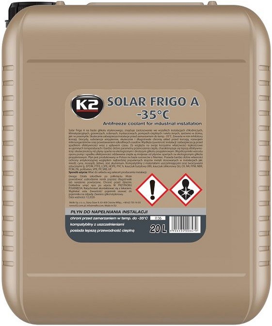 K2 solar frigo A -35°C soojusvahetusvedelik etüleenglükool 20 l