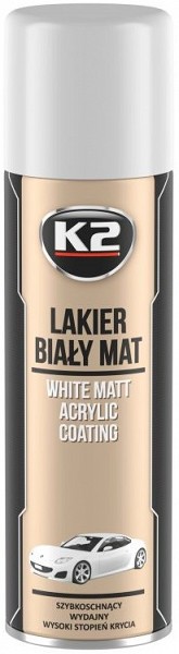 K2 valge matt akrüülvärv 500 ml/AE