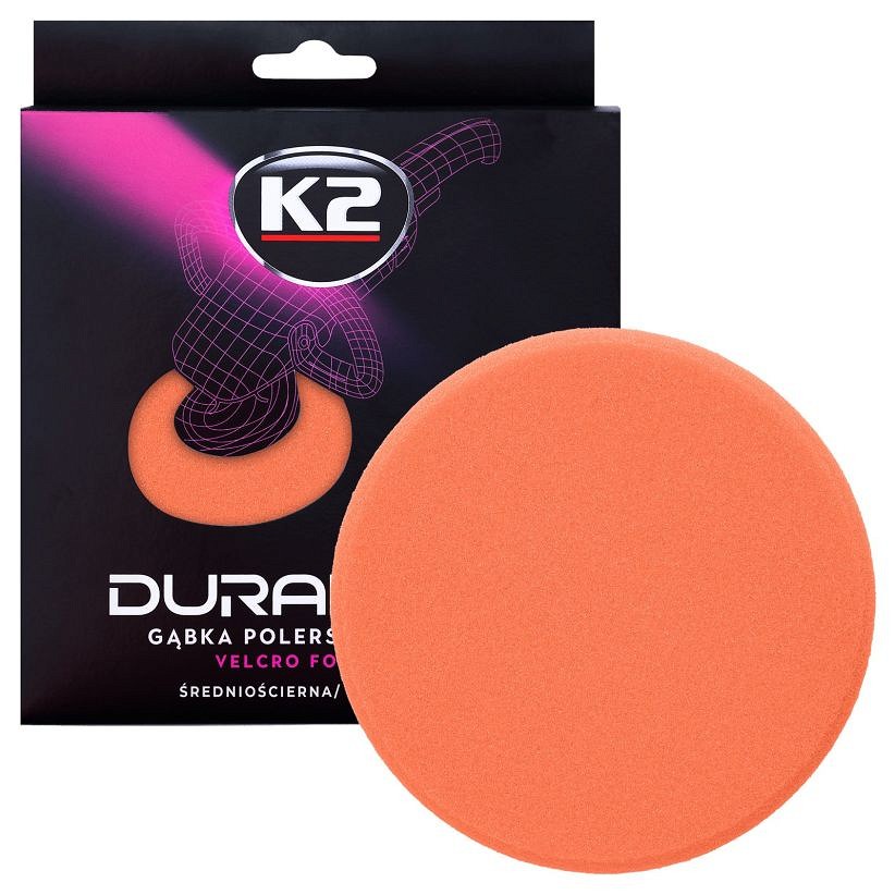 K2 duraflex PRO orange medium abrasive takjakinnitusega poleerimispadi 150×25 mm