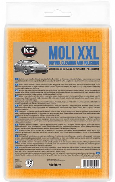 K2 moli mikrofiiber lapp kuivatamiseks XXL 60×60 cm