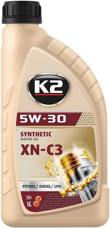 K2 5W30 synthetic XN C2/C3, BMW LL-04, MB 229.31, 229.51, DEXOS2, VW 505 01 505 00 1 l