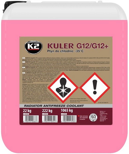 K2 kuler punane LL G12/G12+ -35°C jahutusvedelik valmis 20 l