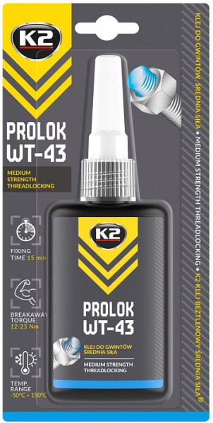 K2 prolok WT-43 medium strength threadlock sinine keermeliim 50 ml