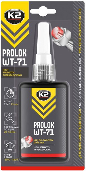 K2 prolok WT-71 high strength anaeroobne punane keermeliim 50 ml