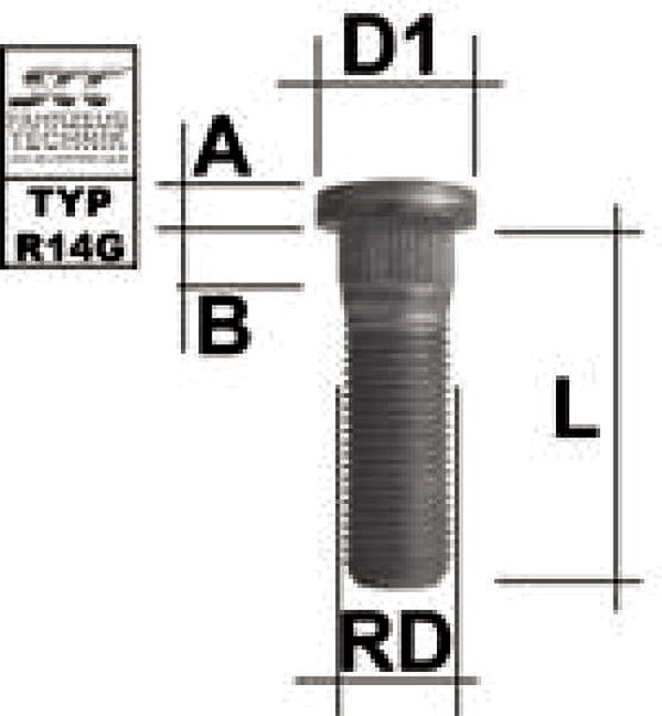Tikkpolt TP14×1.50/61/14.65 (P75/51, D14.65) M1415RE70P