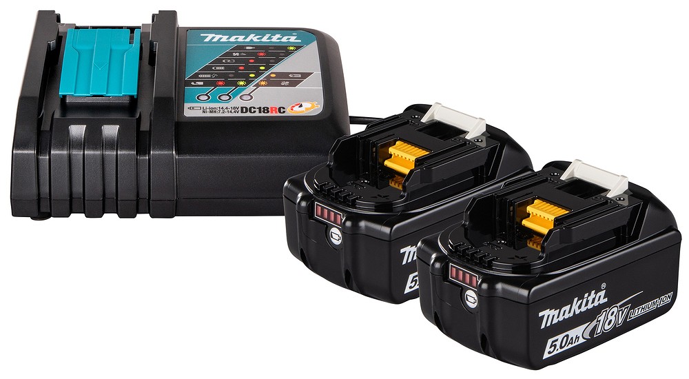 Varuakude JA laadija komplekt 2 tk 2×5.0AH 18 V, DC18RC