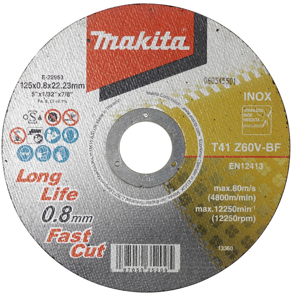 Lõikeketas 125×0.8 mm Z60U-BF, RST/METALL