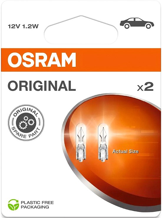 12 V T5 pirn 1.2 W W2×4.6D ORIGINAL blister 2 tk