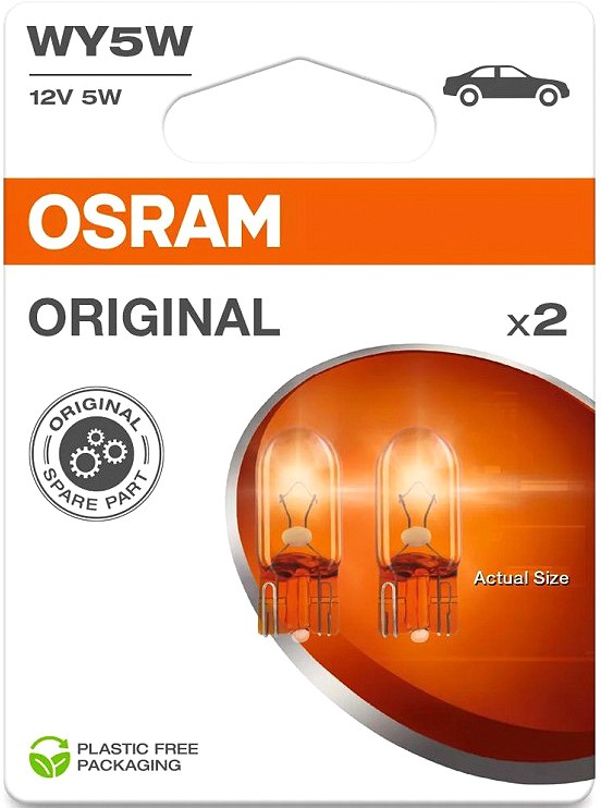 12 V T10 pirn 5 W W2.1×9.5D WY5W kollane ORIGINAL blister 2 tk