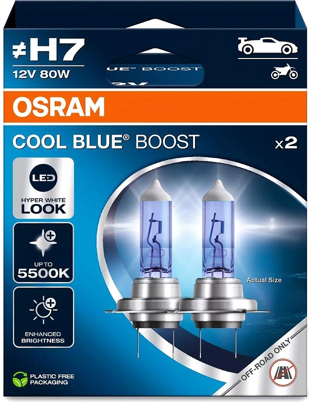 12 V H7 pirn 80 W P×26D 5500K cool blue boost 2 tk