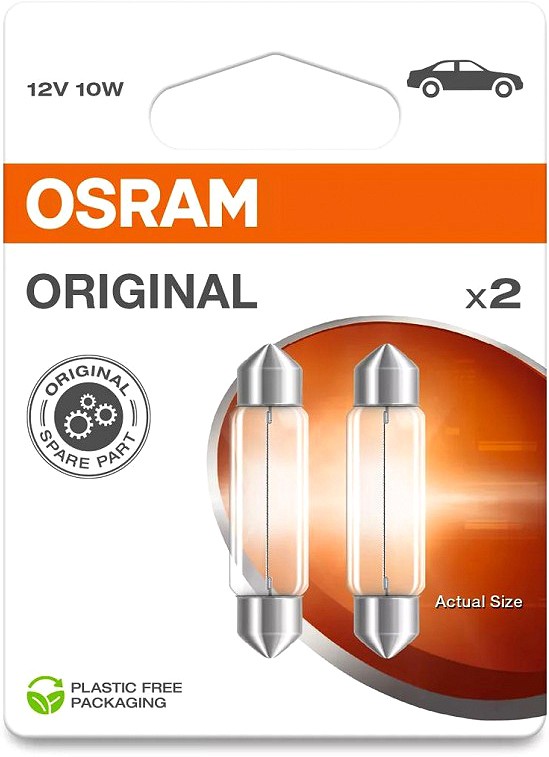 12 V SV8.5-8 pirn 10 W 41 mm ORIGINAL blister 2 tk