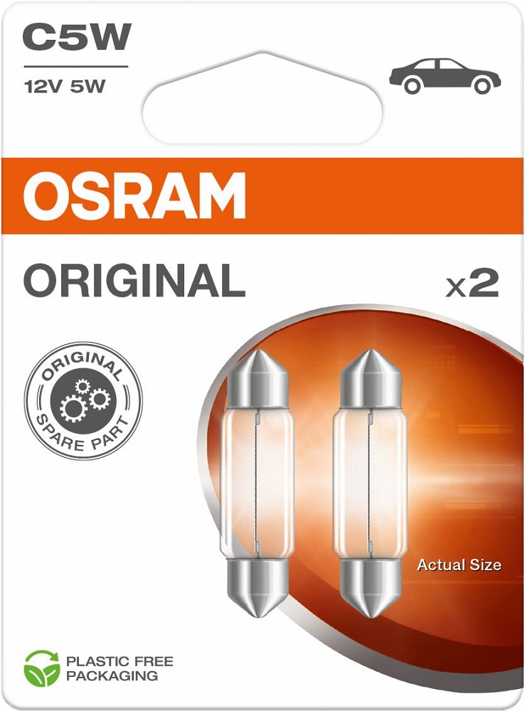 12 V SV8.5-8 pirn 5 W 36 mm C5W ORIGINAL blister 2 tk