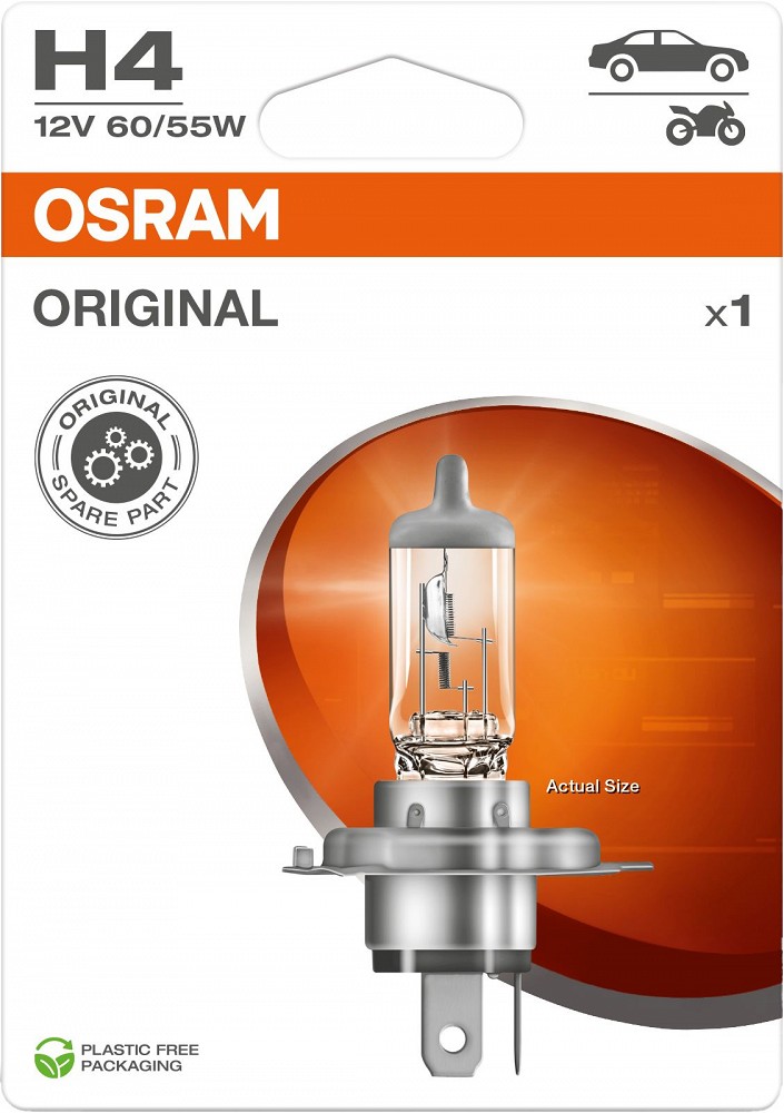 12 V H4 pirn 60/55W P43T ORIGINAL blister 1 tk