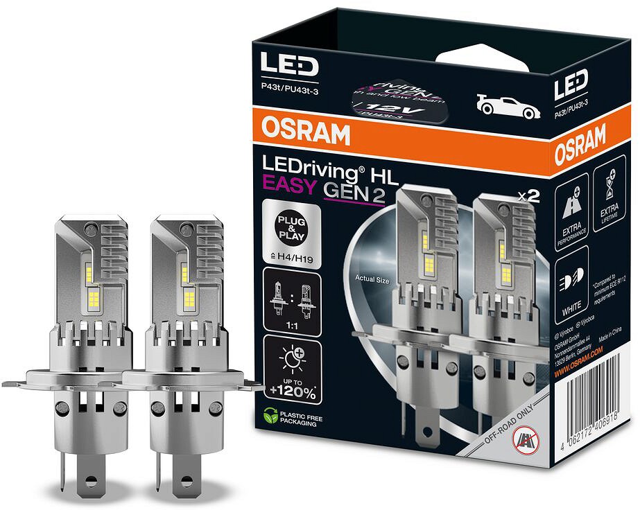 12 V H4/H19 LED pirn GEN2 24/22W 1850/1500LM