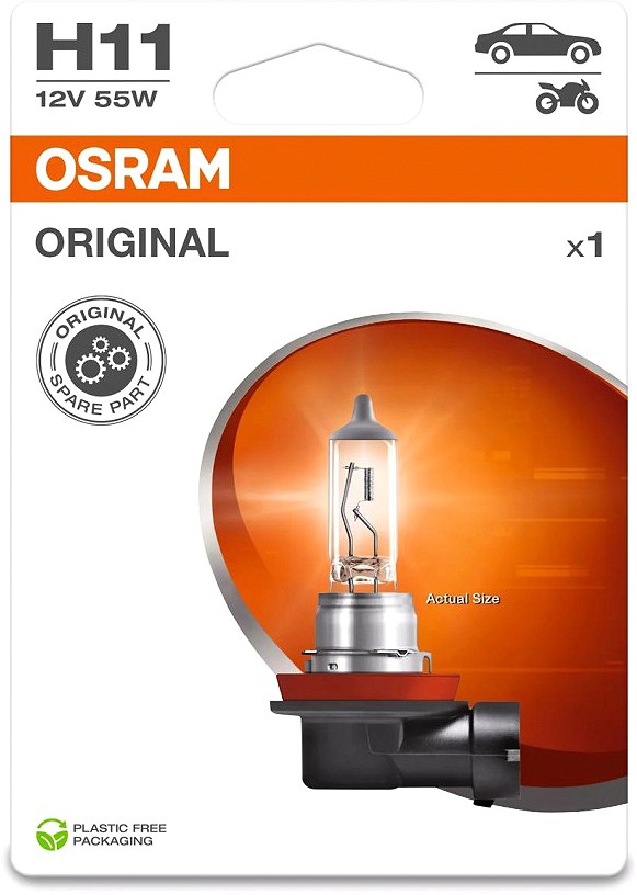 12 V H11 pirn 55 W PGJ19-2 ORIGINAL blister 1 tk