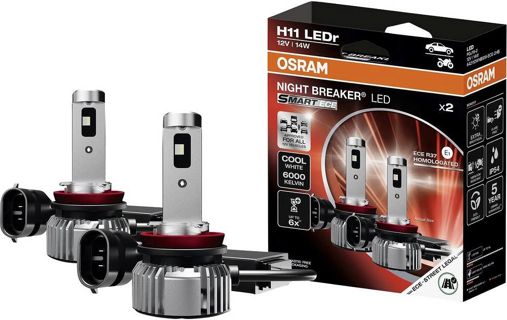12 V H11 LED pirn night breaker smart ECE (street LEGAL*1) 14 W 1350LM