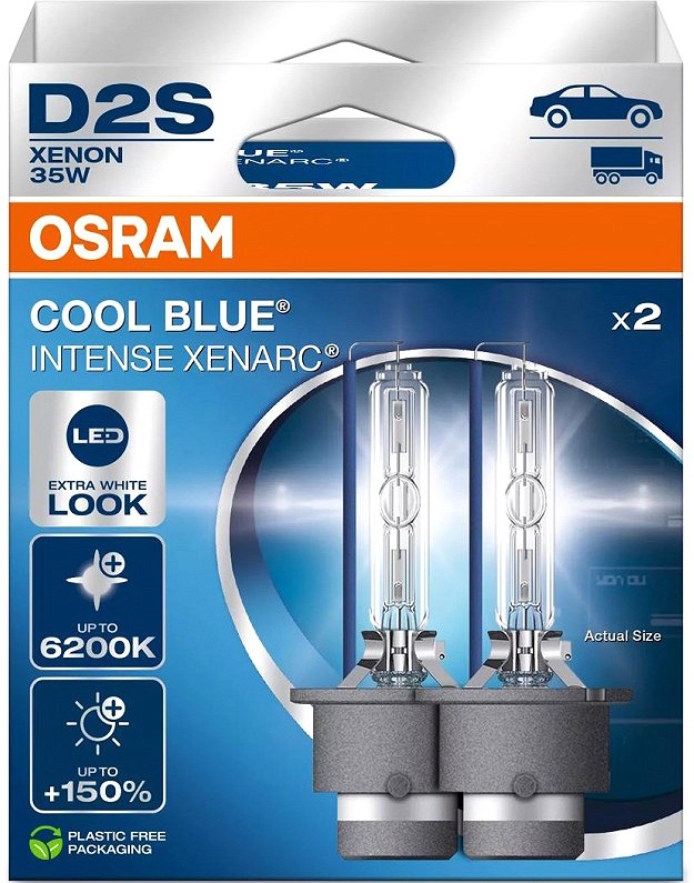 85 V D2S xenon pirn 35 W +150% 6200K cool blue intense 2 tk