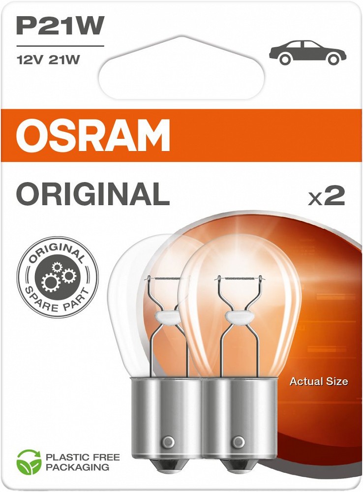 12 V BA15S pirn 21 W P21W ORIGINAL blister 2 tk