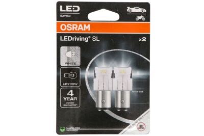 12 V BAY15D LED pirn 1.7 W P21W valge 6000K ledriving SL blister 2 tk