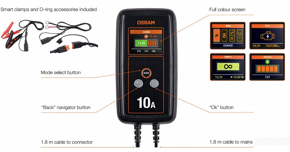 Akulaadija 10 A 12/24V