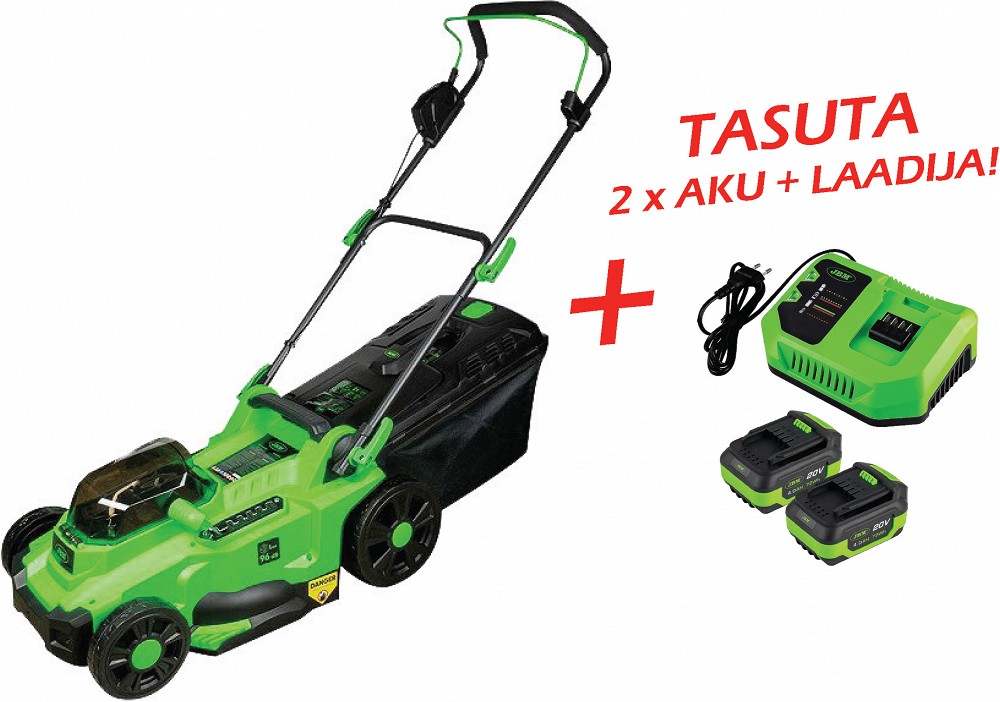 Akumuruniitja 800W/40V + 8.0AH akupakk (4.0+4.0AH) + laadija