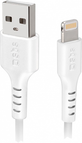 Laadimisjuhe 2.0M LIGHTNING/APPLE - USB valge SBS