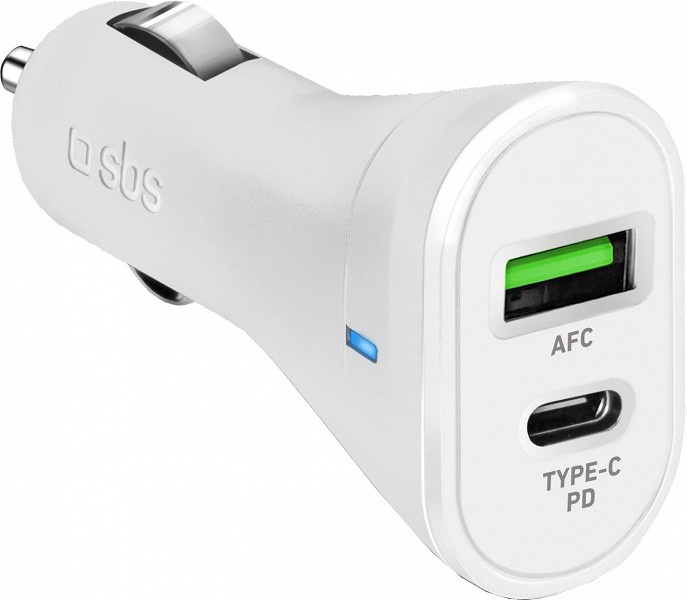 Sigaretipesa 12 V 20 W USB-C PD + USB-2.1.A valge (laadija pesa)