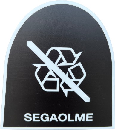 Kleebis konteinerile "segaolme" hall 20×20 cm