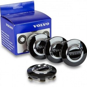 KAPSEL 4TK. 64MM VOLVO OE-VELJEKAPSEL LOGOGA. MUST (OEM-NR:32147649)