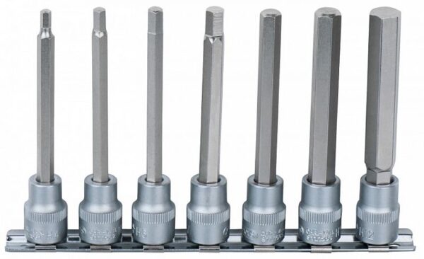 7-OS. 3/8" PIKKADE KUUSKANT PADRUNOTSIKUTE KOMPL. 4-12MM. SIINIL KS TOOLS