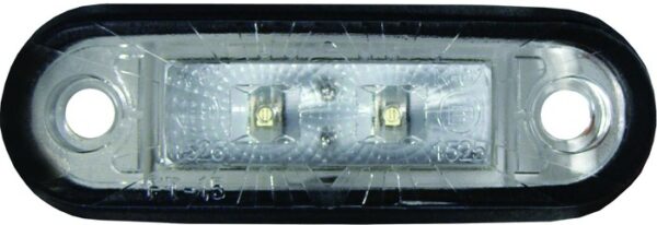 KÜLJETULI LED. PUNANE VALGE KLAASIGA. 12/24V 0.5M KAABEL 78X22X18MM