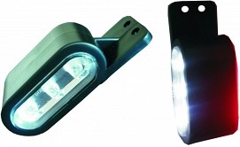 DOB-67L KÜLJETULI VASAK LED. 12/24V. VALGE-PUNANE 40X112X38MM