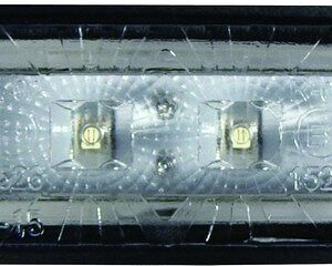 KÜLJETULI LED. KOLLANE VALGE KLAASIGA. 12/24V 0.5M KAABEL 78X22X18MM