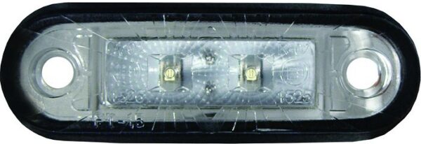 KÜLJETULI LED. KOLLANE VALGE KLAASIGA. 12/24V 0.5M KAABEL 78X22X18MM