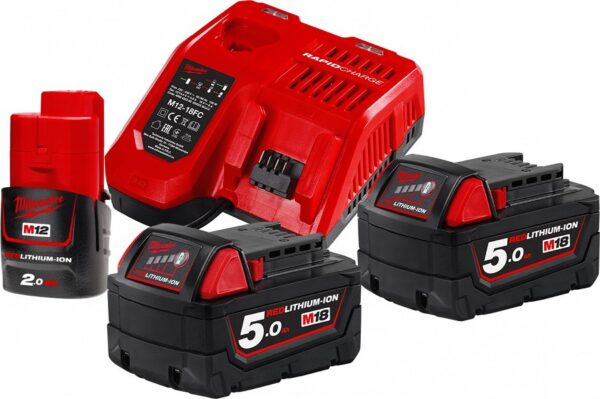 POWERPACK M18 NRG 2X5.0AH 18V VARUAKU JA 12-18V LAADIJA MILWAUKEE