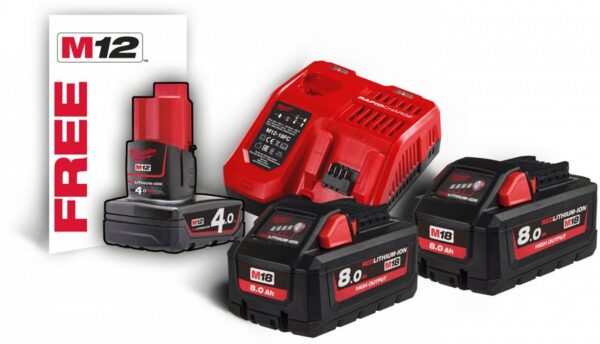 POWERPACK M18 HNRG 2X8.0AH VARUAKU JA 12V-18V LAADIJA MILWAUKEE